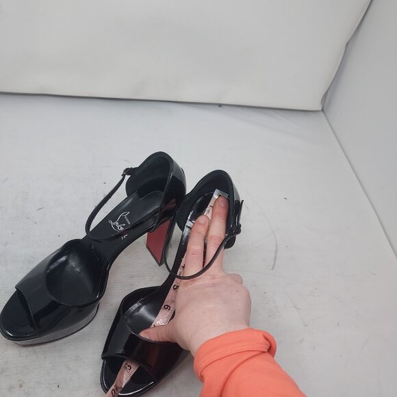Christian Louboutin Black Sandaloo Patent Platform Sandal - Picture 9 of 11